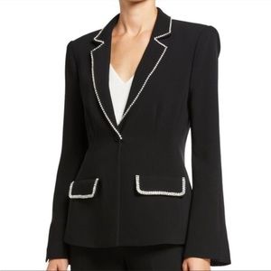 Cinq à Sept Yumi Crystal Trim Blazer Black size 10